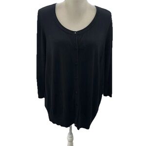 Sejour Black Button-Up Cardigan Women’s plus 2X